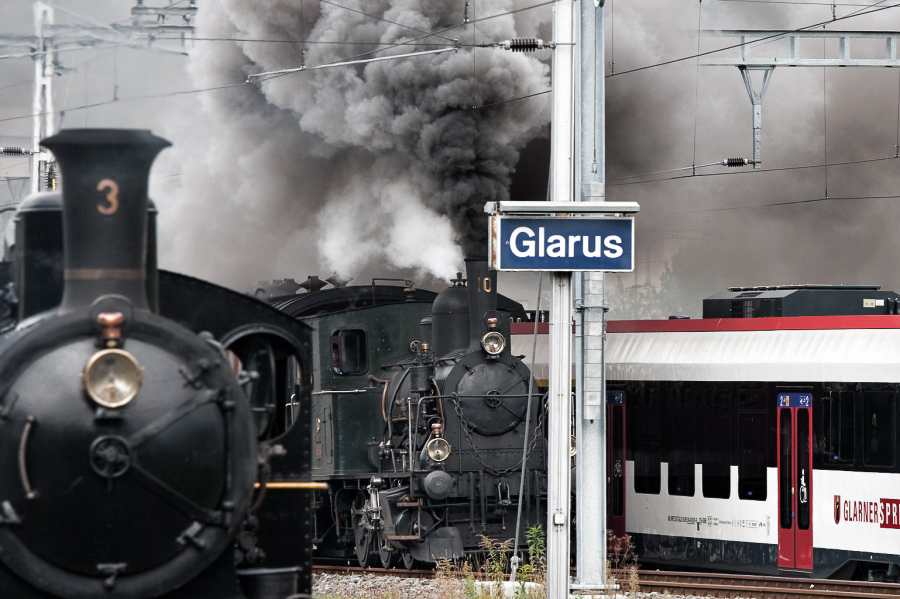 Dampfzug@Glarus - 054 - Auf der Rampe nach Ennenda