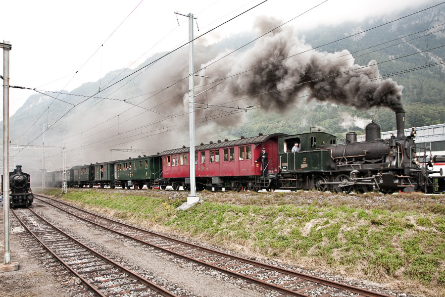 Dampfzug@Glarus - 055 - Auf der Rampe nach Ennenda