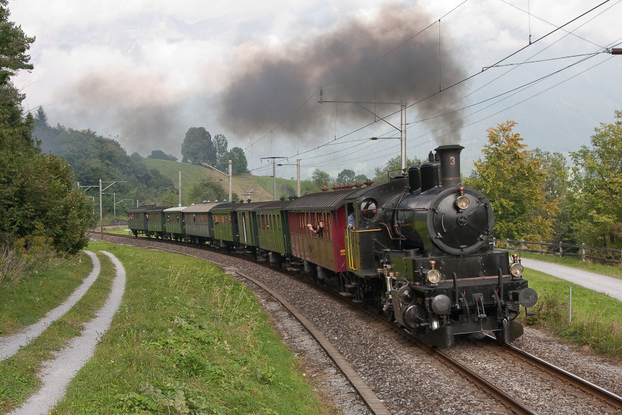 Dampfzug@Glarus - 059 - Nochmals an der Strecke für den letzten Zug des Anlasses